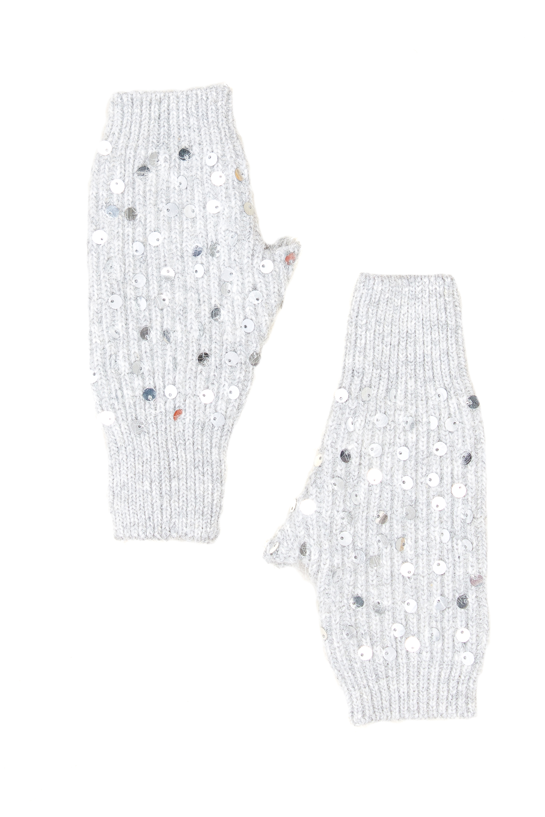 MANICOTTI MAGLIA CON PAILLETTES, TG.UNICA - GREY